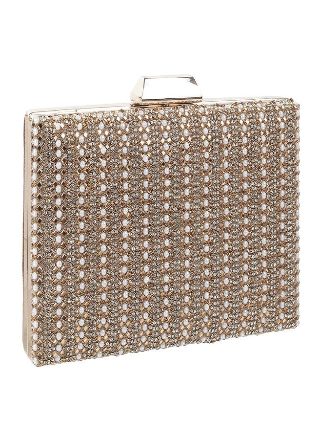 Mochi Womens Synthetic Antic Gold Clutch (One Size) - Image 5